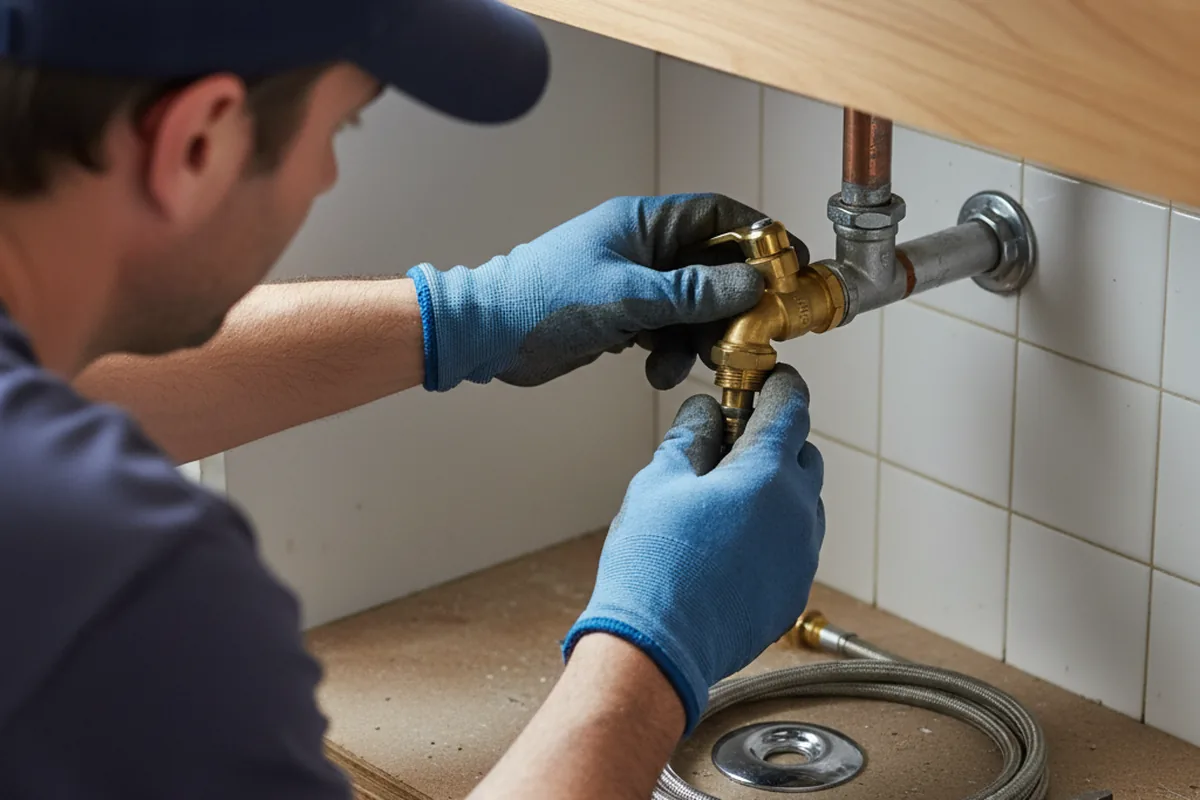 Shutoff valve and fitting work during Emergency Plumbing in Bethany